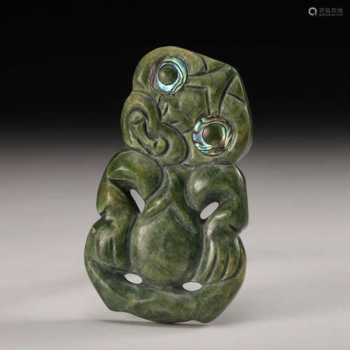 Chinese Spinach Jade Pendant