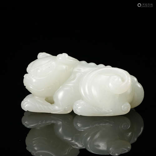 Chinese White Jade Recumbent Beast