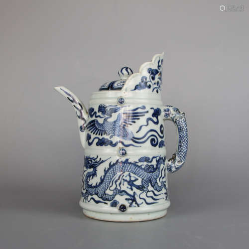 Chinese Blue White Porcelain Tea Pot