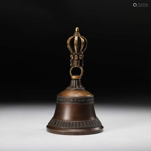 Chinese Bronze Tibetan Buddhist Bell