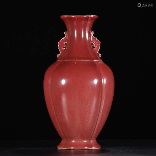 Chinese Oxblood Glazed Porcelain Vase