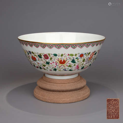 Chinese Famille Rose Porcelain Bowl, Marked,