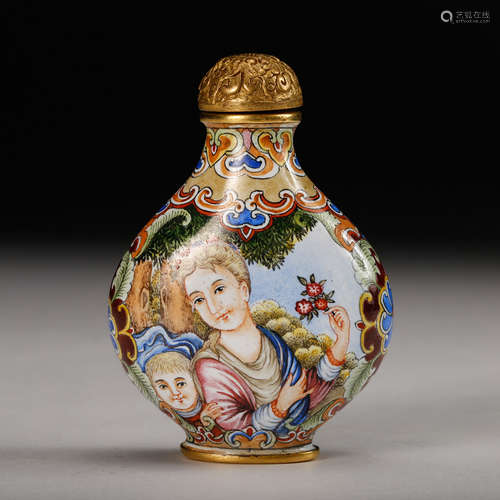 Chinese Bronze Enamel Snuff Bottle