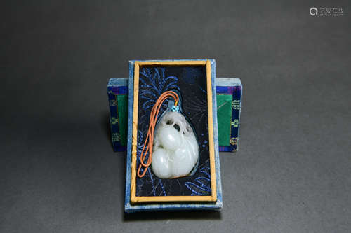 Chinese White Jade Gourd Pendant