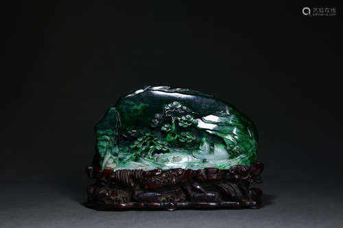 Chinese Jadeite Carved Boulder