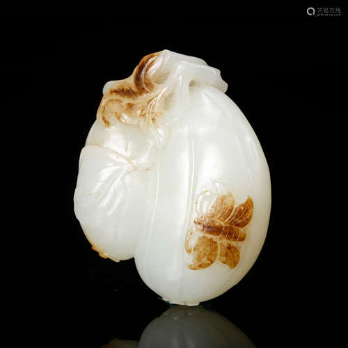 Chinese White Jade Squash Pendant