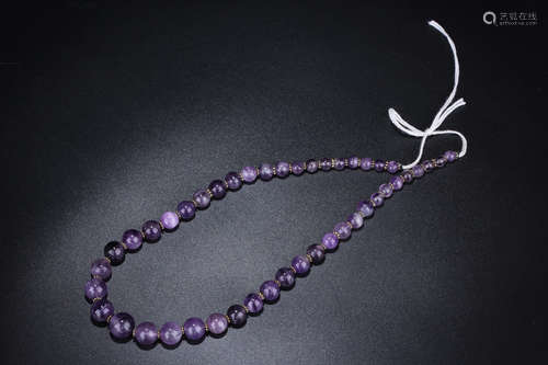 Chinese Amethyst Beads Necklace