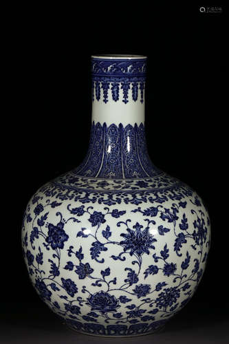 Chinese Blue White Porcelain Bottle Vase