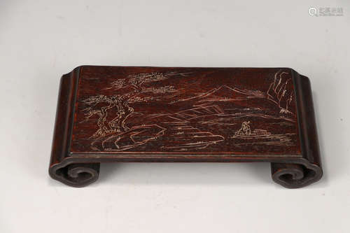 Chinese Hardwood Carved Ink Stand