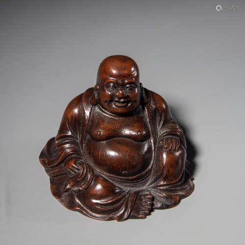 Chinese Bamboo Carved Seated Buddha