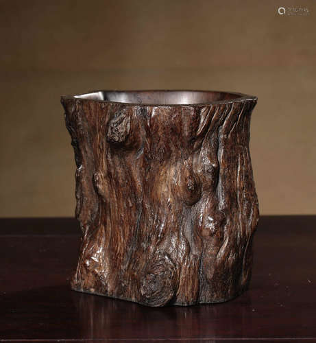 Chinese Hardwood Brush Pot