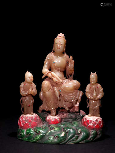 Chinese Soapstone Carved Guanyin