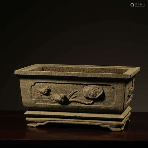 Chinese Stone Carved Planter's Pot