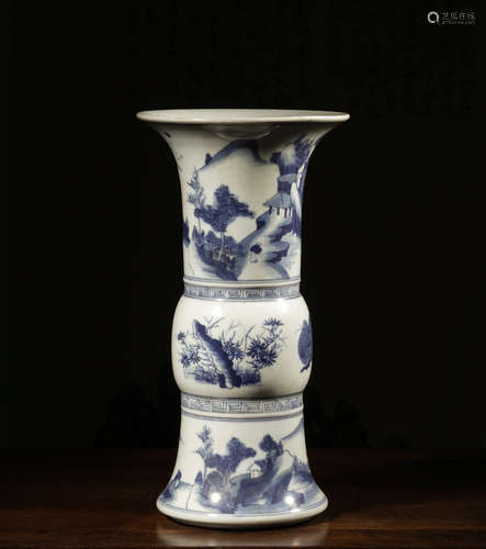 Chinese Blue White Porcelain Vase, Marked