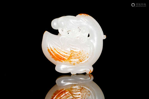 Chinese White Jade Bird Pendant