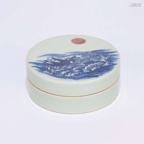 Chinese Blue White Porcelain Cover Box