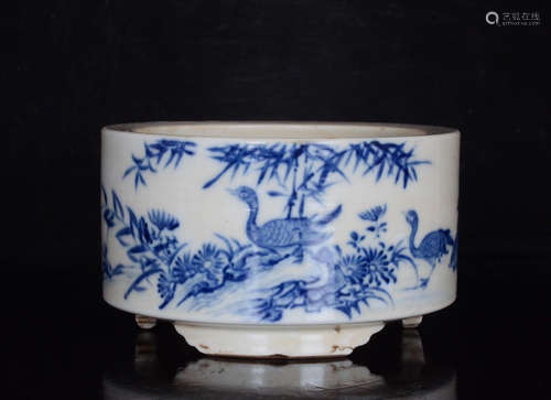 Chinese Blue White Porcelain Censer