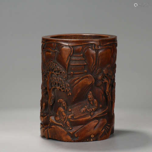 Chinese Bamboo Carved Brush Pot