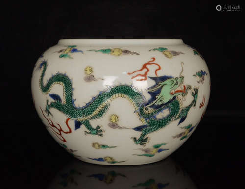 Chinese Famille Verte Porcelain Brush Washer