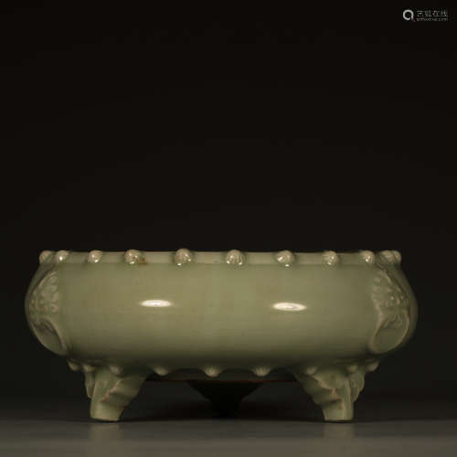 Chinese Celadon Glazed Porcelain Tripod Censer