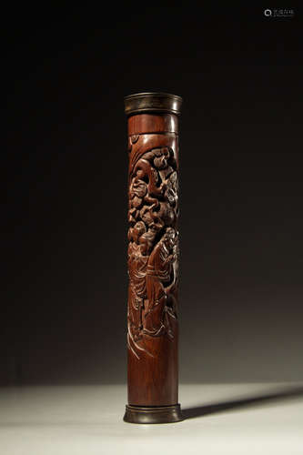 Chinese Bamboo Carved Incense Container