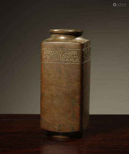 Chinese Bronze Cong Vase