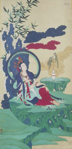 A Chinese Painting Of Buddha, Zhang Daqian Mark