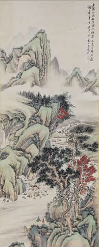 A Chinese Painting Of Landscape, Wu Guxiang Mark