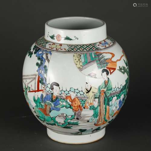 A Chinese Porcelain Wucai Jar