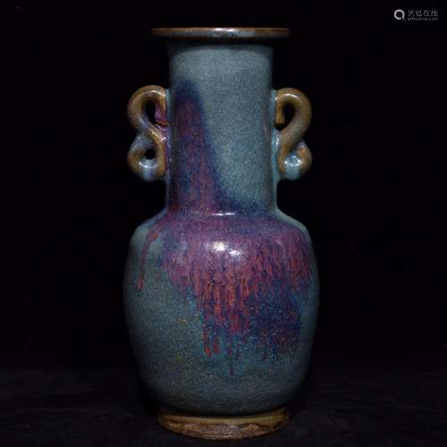 A Chinese Jun Kiln Porcelain Ear-Vase