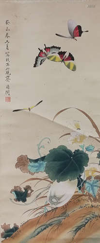 A Chinese Painting Of Floral&Bird, Yu Feiyin Mark