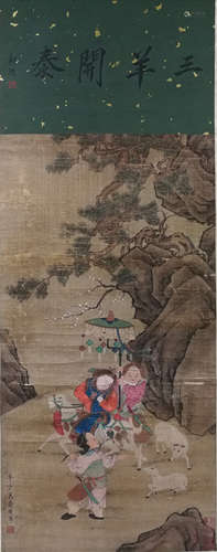 A Chinese Painting Of Figure, Wang Shouqi Mark