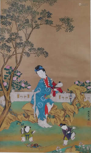 A Chinese Painting Of Figure, Yu Zhiding Mark