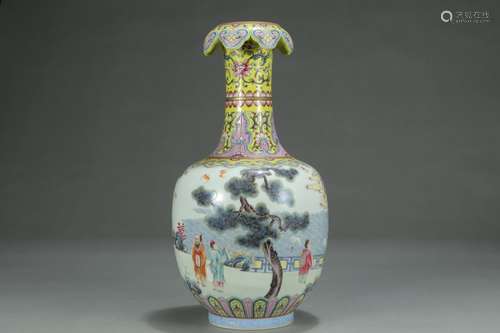 A Chinese Porcelain Famille Rose Vase With Marking