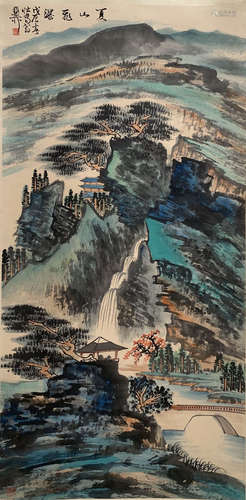 A Chinese Painting Of Landscape, Xie Zhiliu Mark