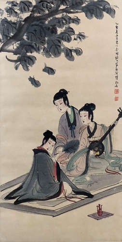 A Chinese Painting Of Figure, Fu Baoshi Mark