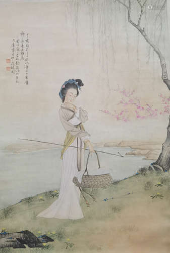 A Chinese Painting Of Figure, Xu Cao Mark