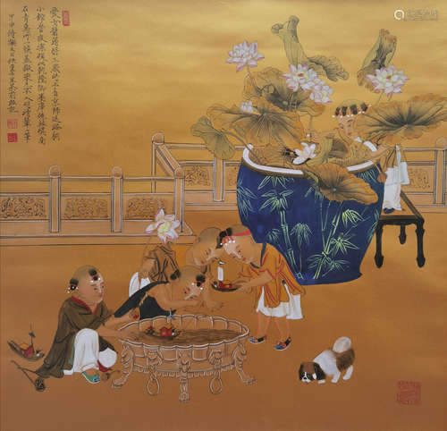 A Chinese Painting Of Figure-Story, Ren Zhong Mark