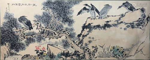 A Chinese Painting Of Floral&Bird, Pan Tianshou Mark