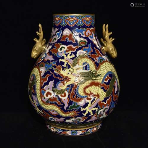 A Chinese Porcelain Enameled Zun Vase