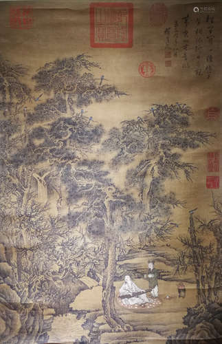 A Chinese Painting Of Landscape, Wu Zhen Mark