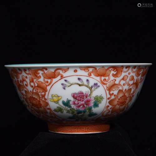 A Chinese Porcelain Alum Red Enameled Bowl