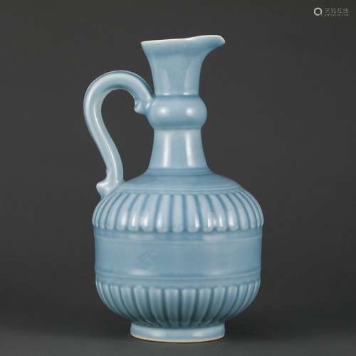 A Chinese Porcelain Blue-Glazed Pot