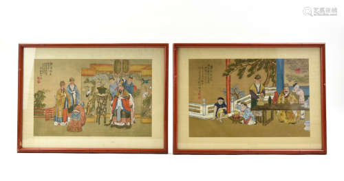 A Pair of Chinese Paintings on Silk