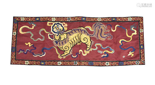 Chinese Embroidery of Foo-Dog, QIng Dynasty