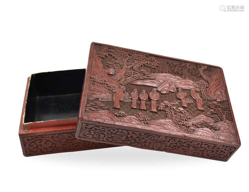 Large Chinese Lacquerware Box, Qing Dynasty