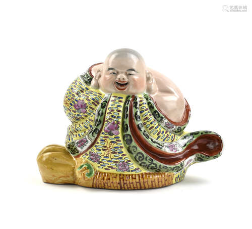 Large Chinese Famille Rose Laughing Buddha