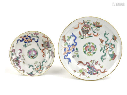 Two Chinese Famille Rose Plates, 19th C.