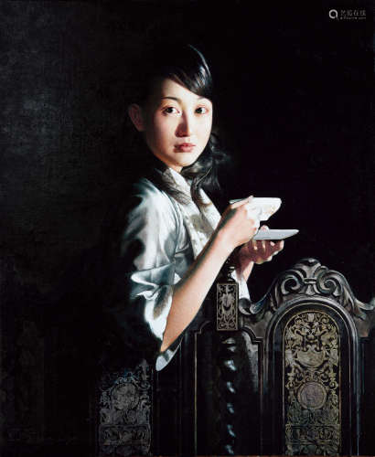 姜国芳 2010年作 晚清侍女 布面油画