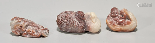 Three Japanese Soapstone Carvings